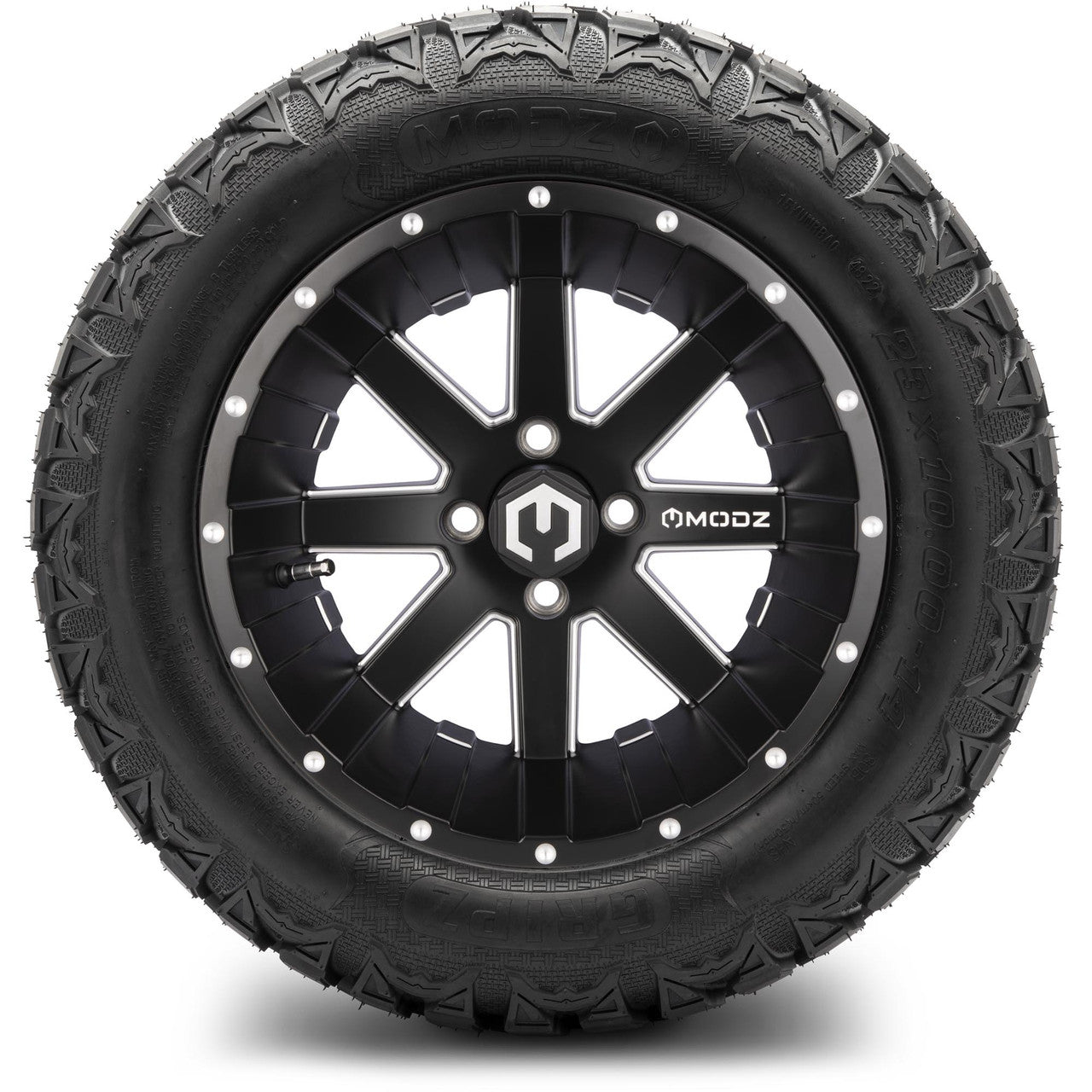 MODZ® 14" Assault Matte Black Ball Mill - Lifted Tires and Wheels Combo
