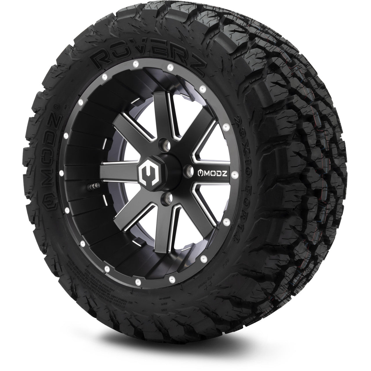 MODZ® 14" Assault Matte Black Ball Mill - Lifted Tires and Wheels Combo
