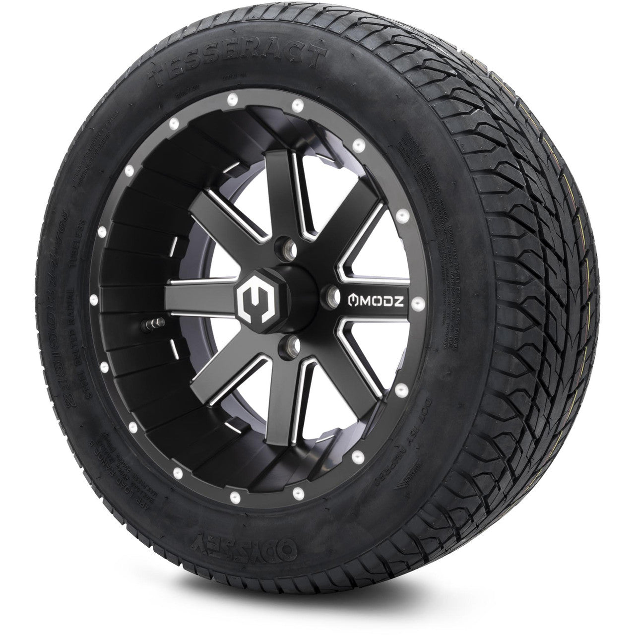 MODZ® 14" Assault Matte Black Ball Mill - Lifted Tires and Wheels Combo