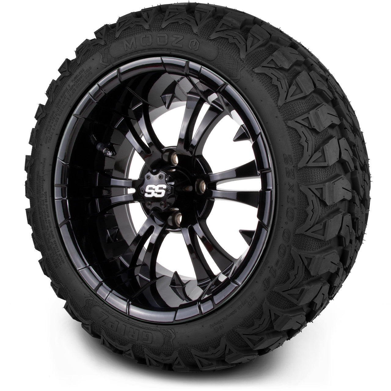 MODZ® 14" Vampire Glossy Black - Lifted Tires and Wheels Combo