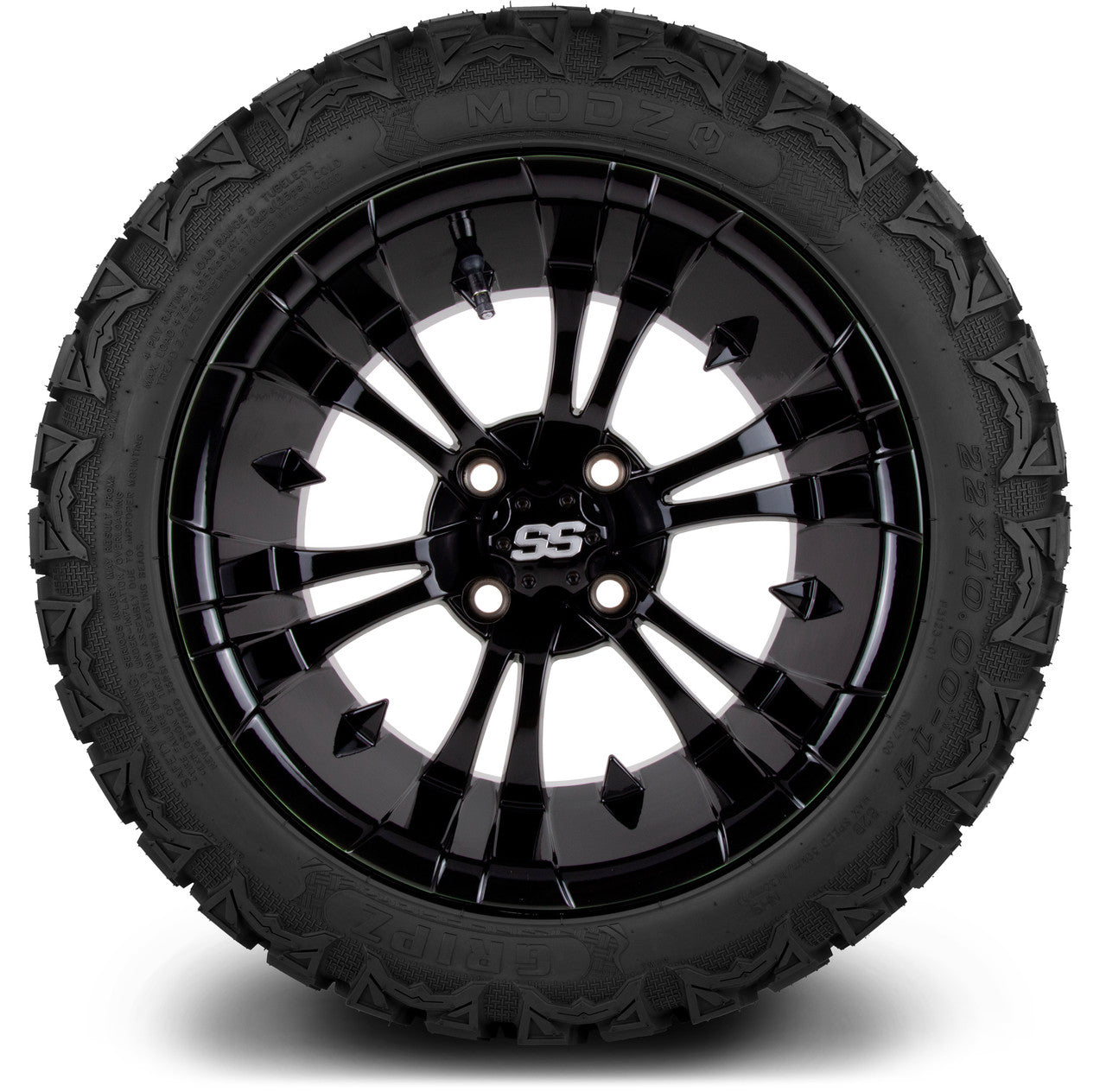 MODZ® 14" Vampire Glossy Black - Lifted Tires and Wheels Combo