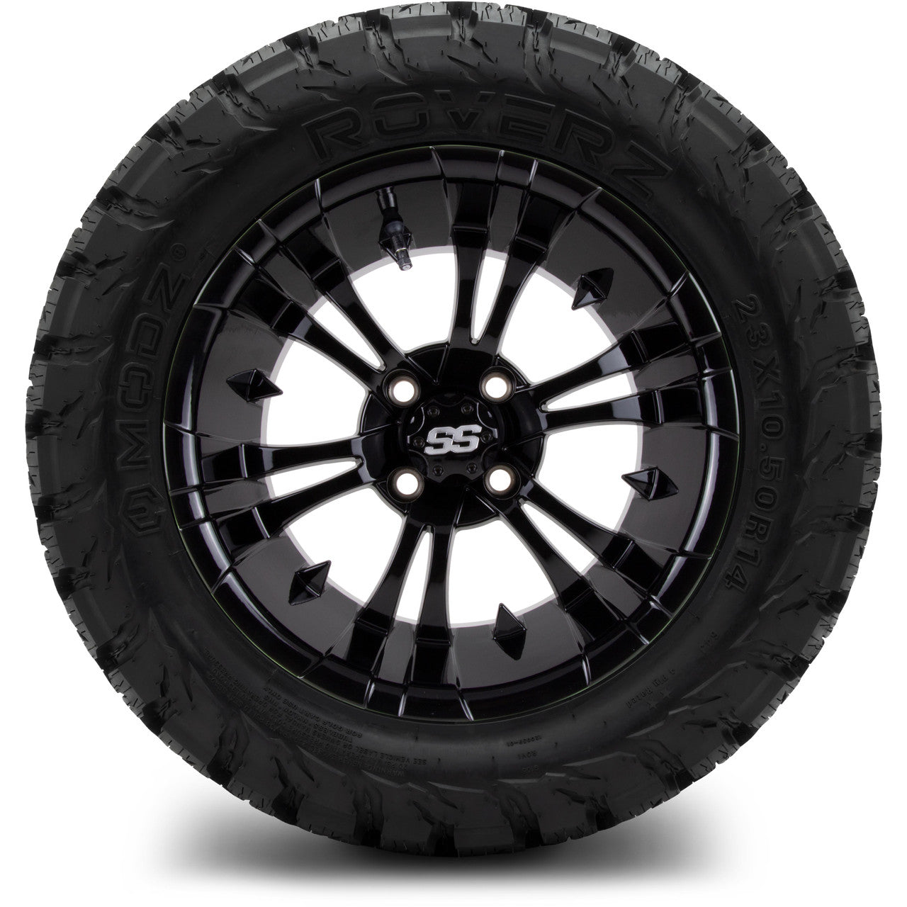 MODZ® 14" Vampire Glossy Black - Lifted Tires and Wheels Combo