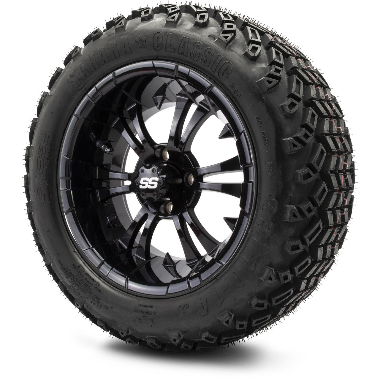 MODZ® 14" Vampire Glossy Black - Lifted Tires and Wheels Combo