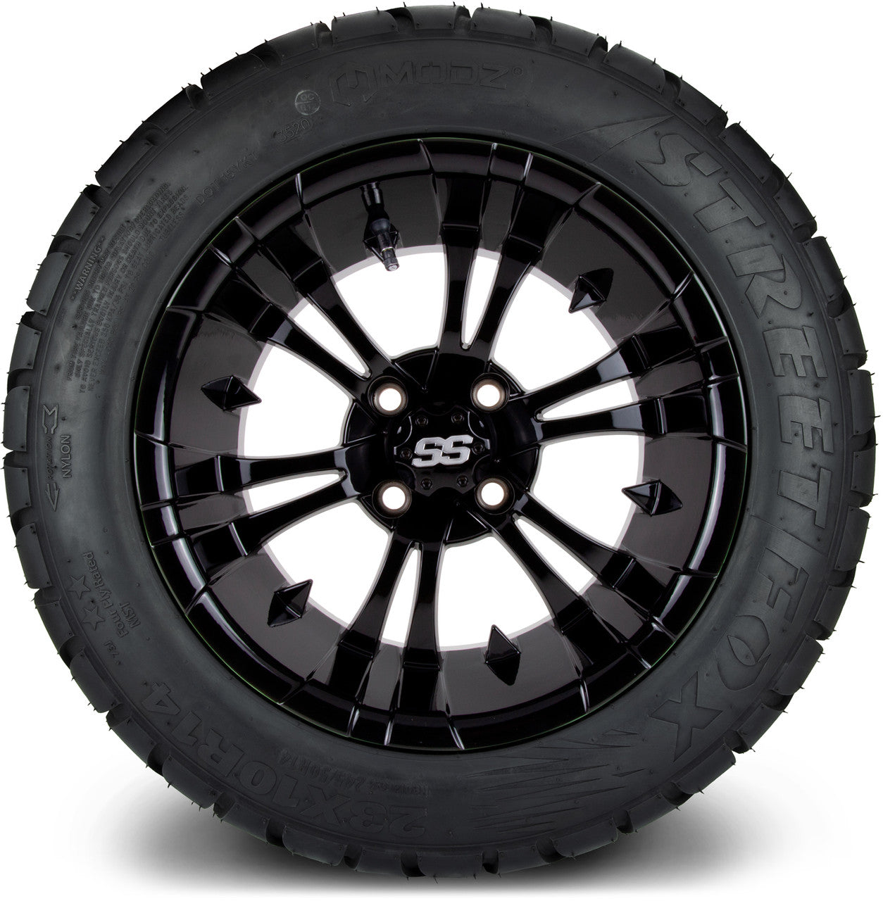 MODZ® 14" Vampire Glossy Black - Lifted Tires and Wheels Combo