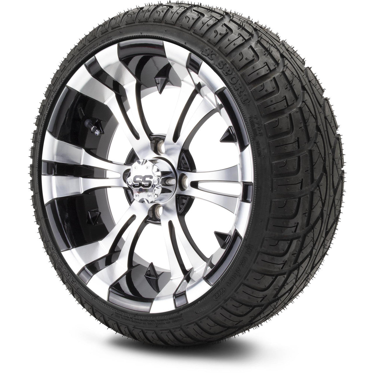 MODZ® 14" Vampire Machined Black Low Profile Tire and Wheel Combo