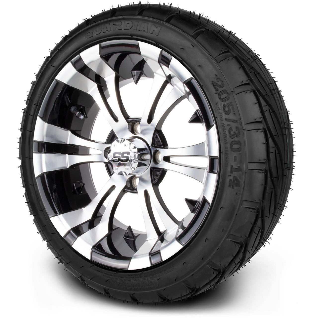 MODZ® 14" Vampire Machined Black Low Profile Tire and Wheel Combo
