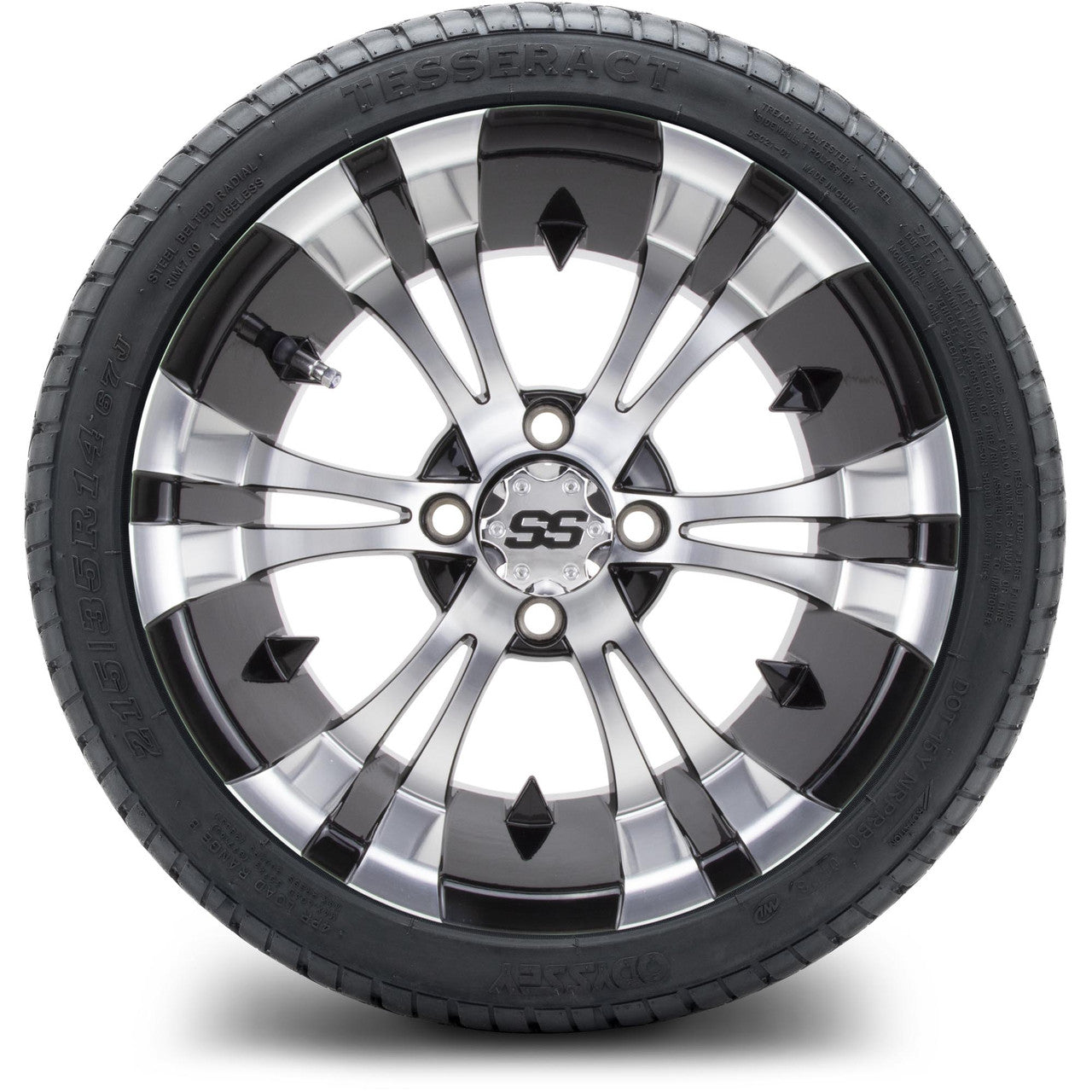 MODZ® 14" Vampire Machined Black Low Profile Tire and Wheel Combo