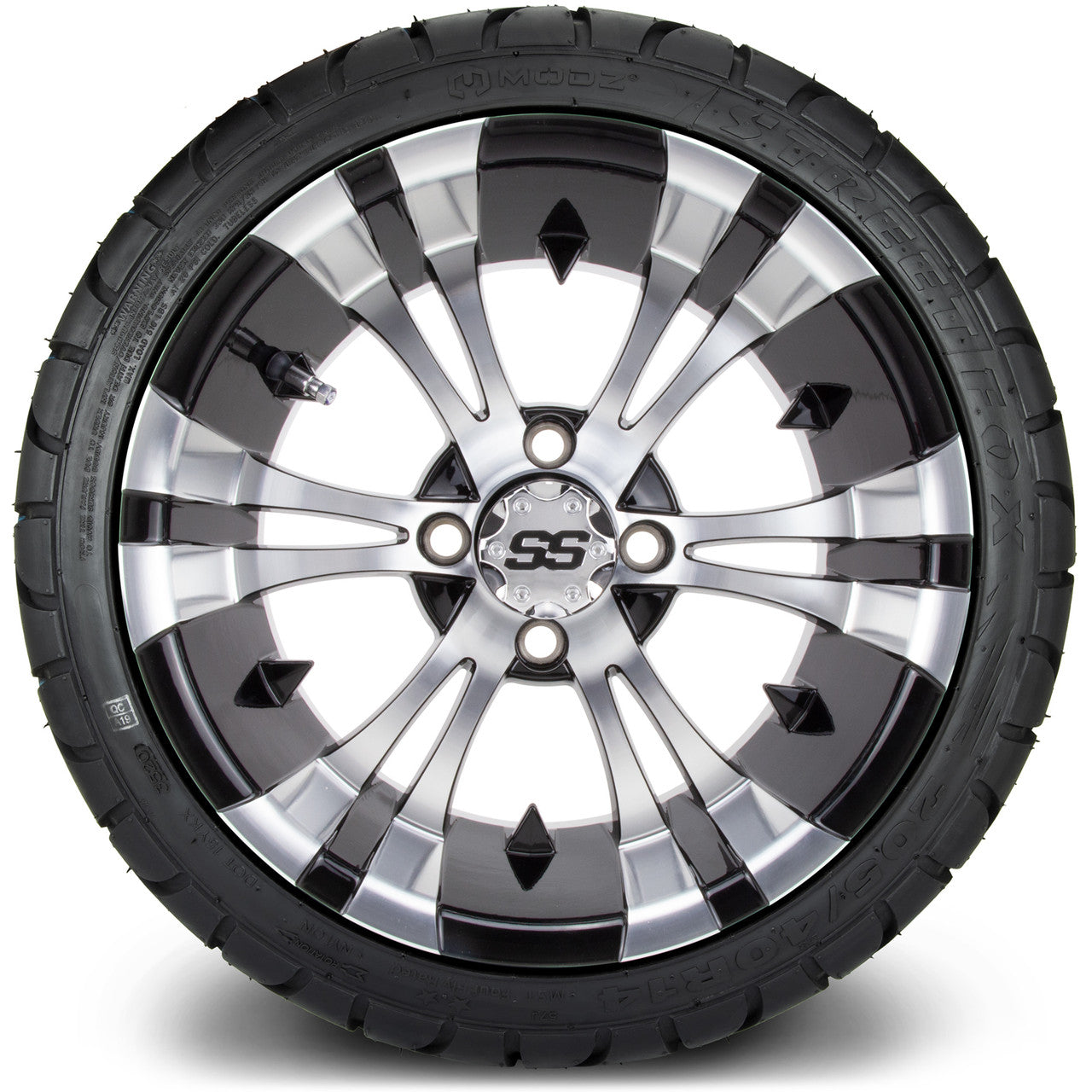 MODZ® 14" Vampire Machined Black Low Profile Tire and Wheel Combo