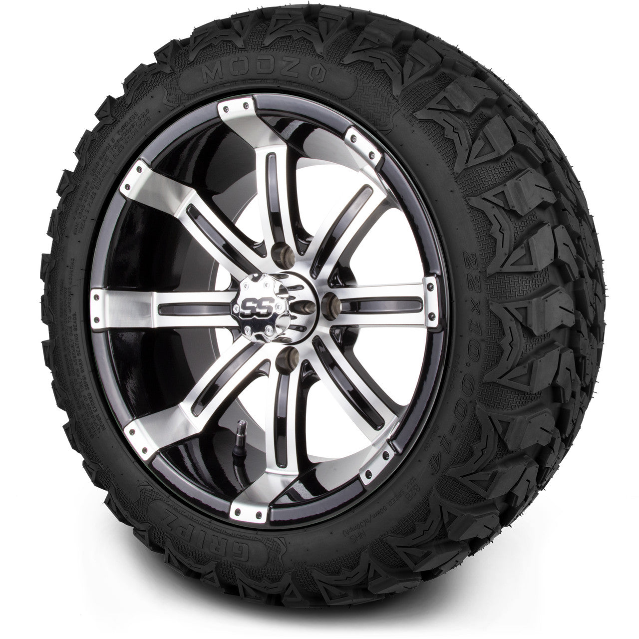 MODZ® 14" Tempest Machined Black - Lifted Tires and Wheels Combo