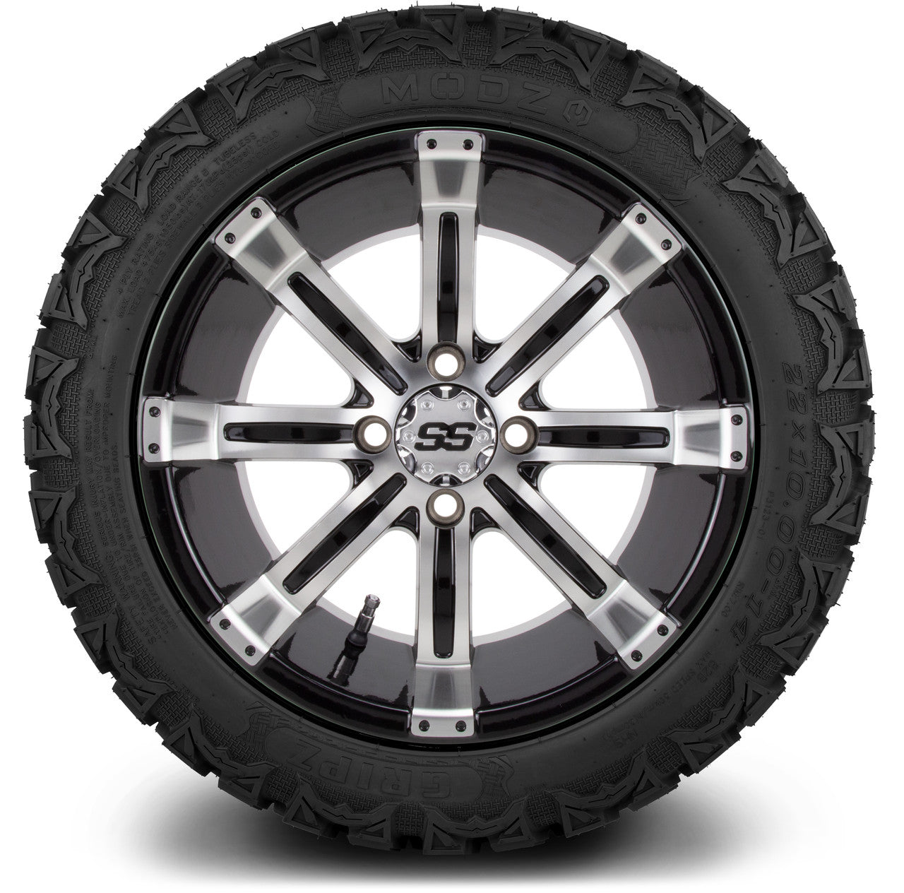MODZ® 14" Tempest Machined Black - Lifted Tires and Wheels Combo
