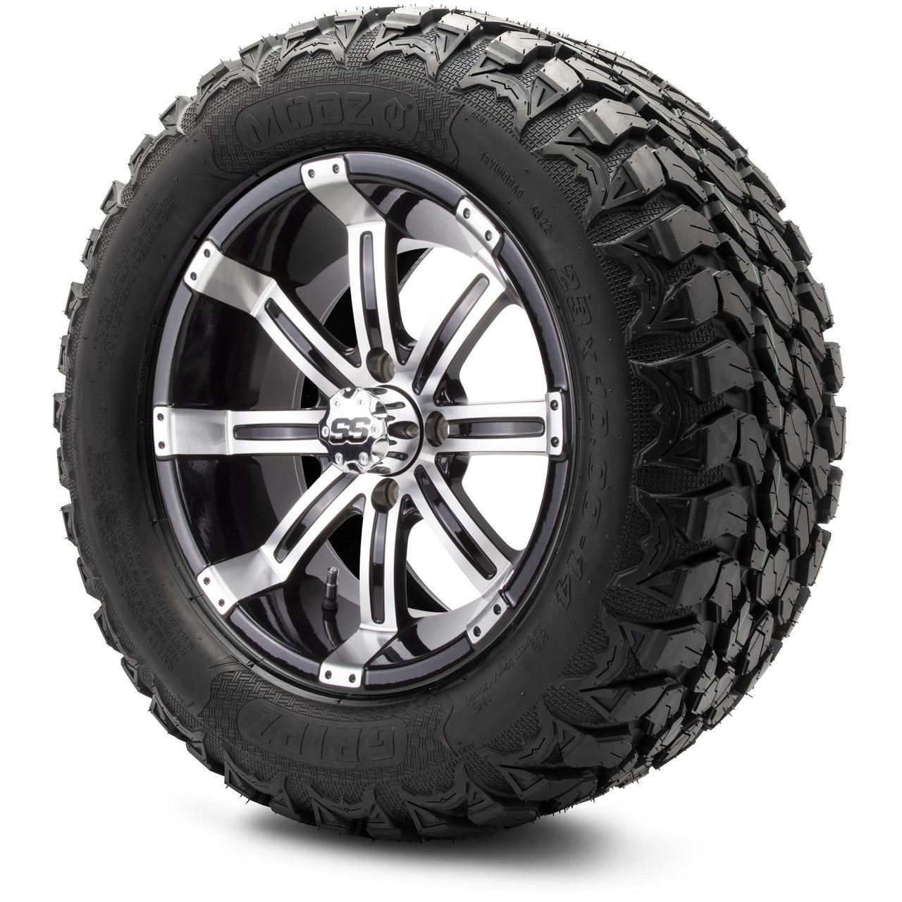 MODZ® 14" Tempest Machined Black - Lifted Tires and Wheels Combo