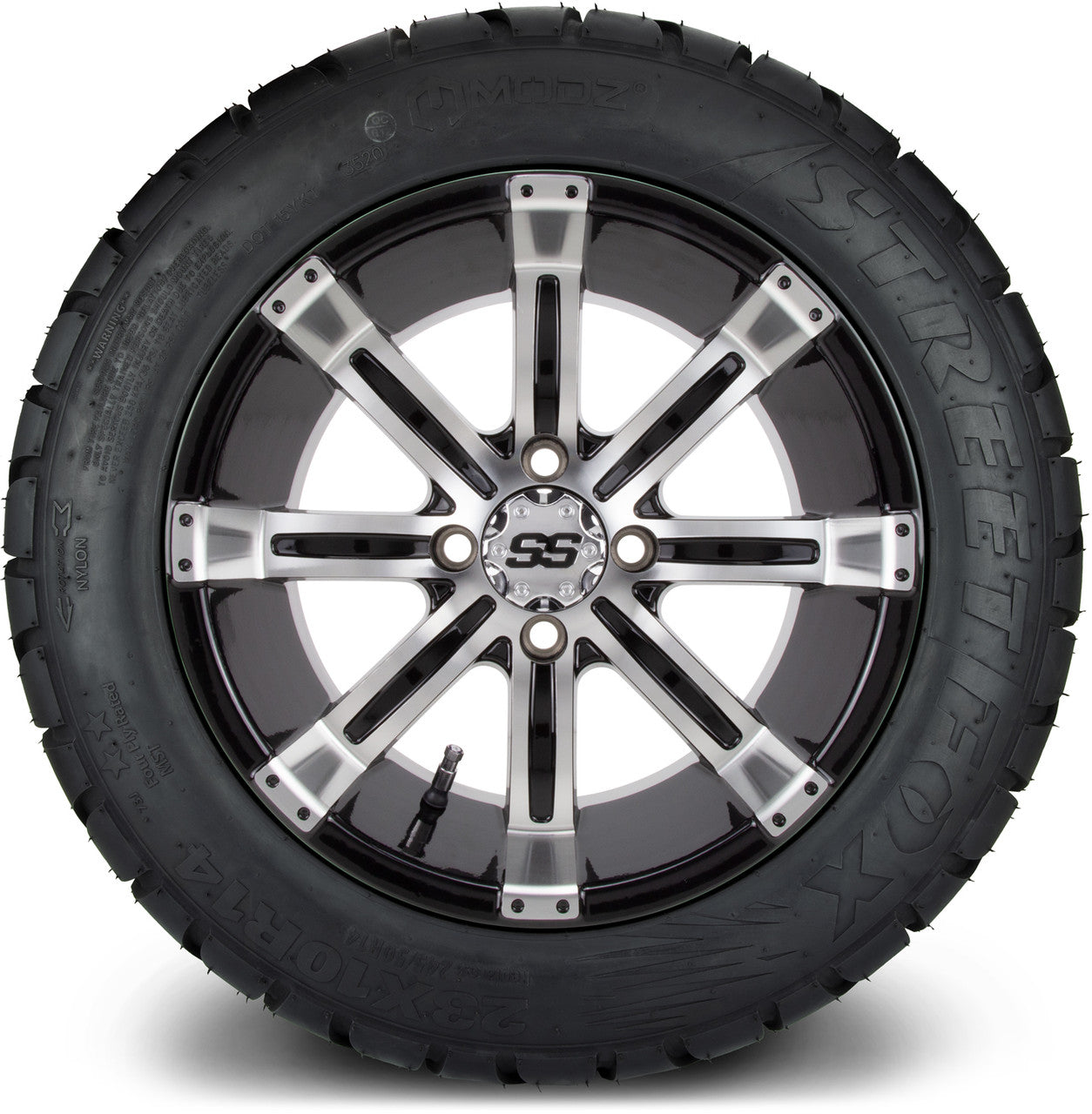 MODZ® 14" Tempest Machined Black - Lifted Tires and Wheels Combo