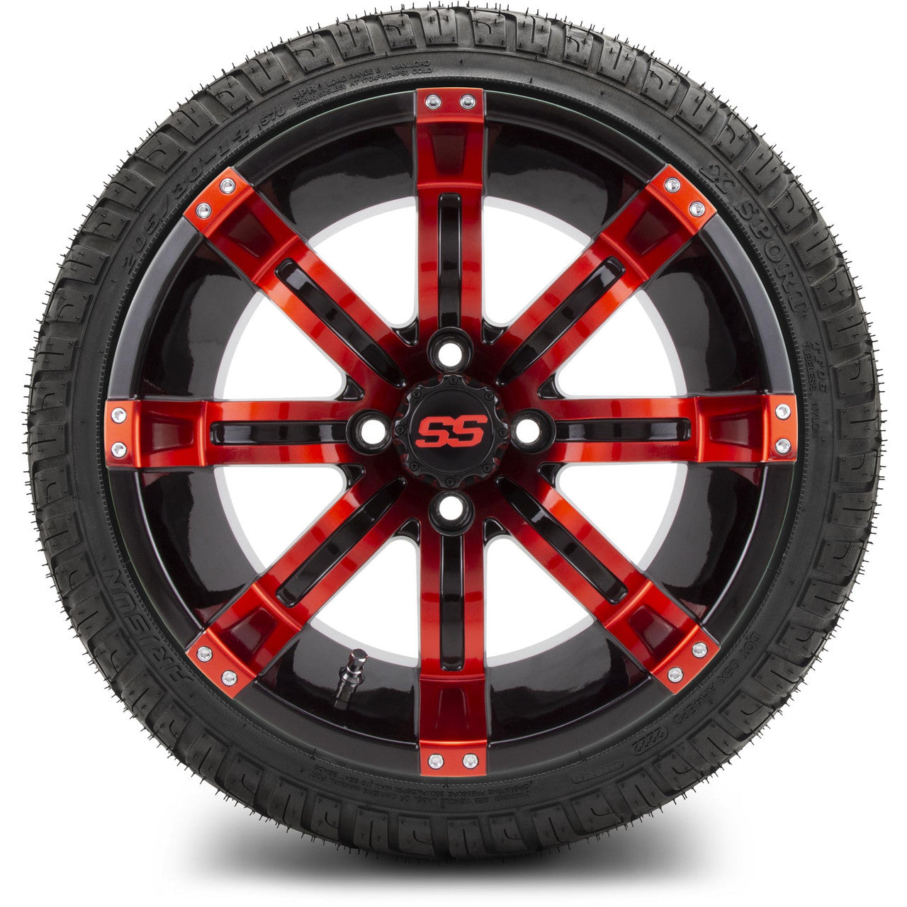 MODZ® 14" Tempest Red and Black - LowPro Tires and Wheels Combo