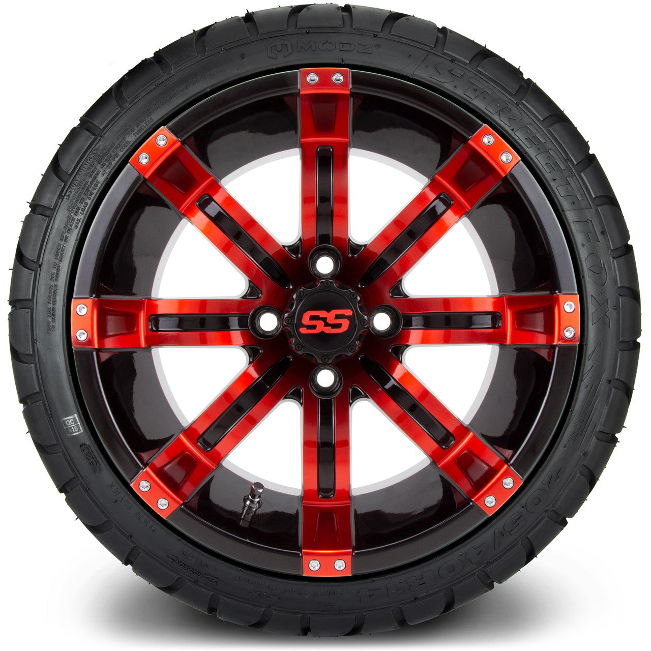 MODZ® 14" Tempest Red and Black - LowPro Tires and Wheels Combo