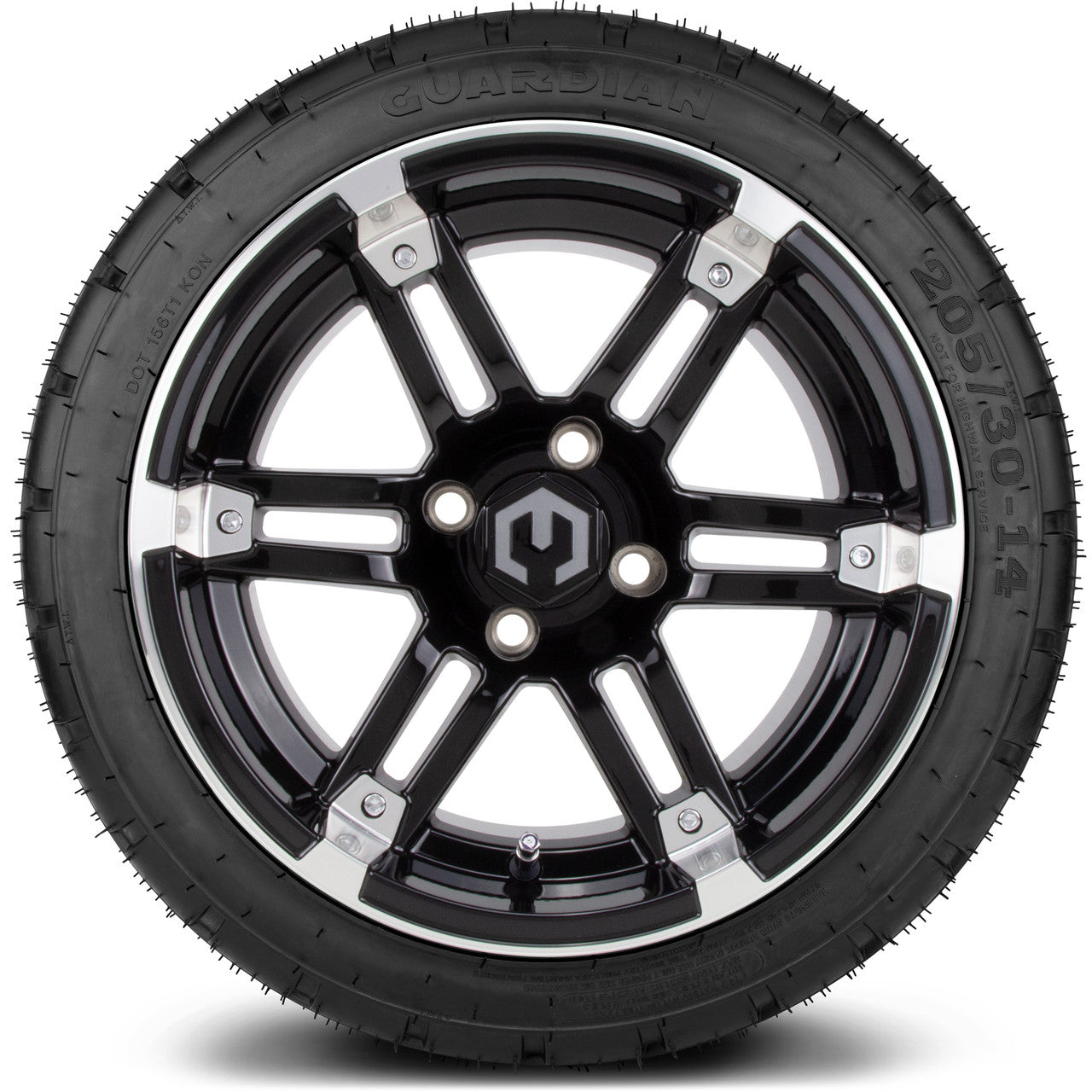 MODZ® 14" Aftershock Machined Black - Low Profile Tires and Wheels Combo