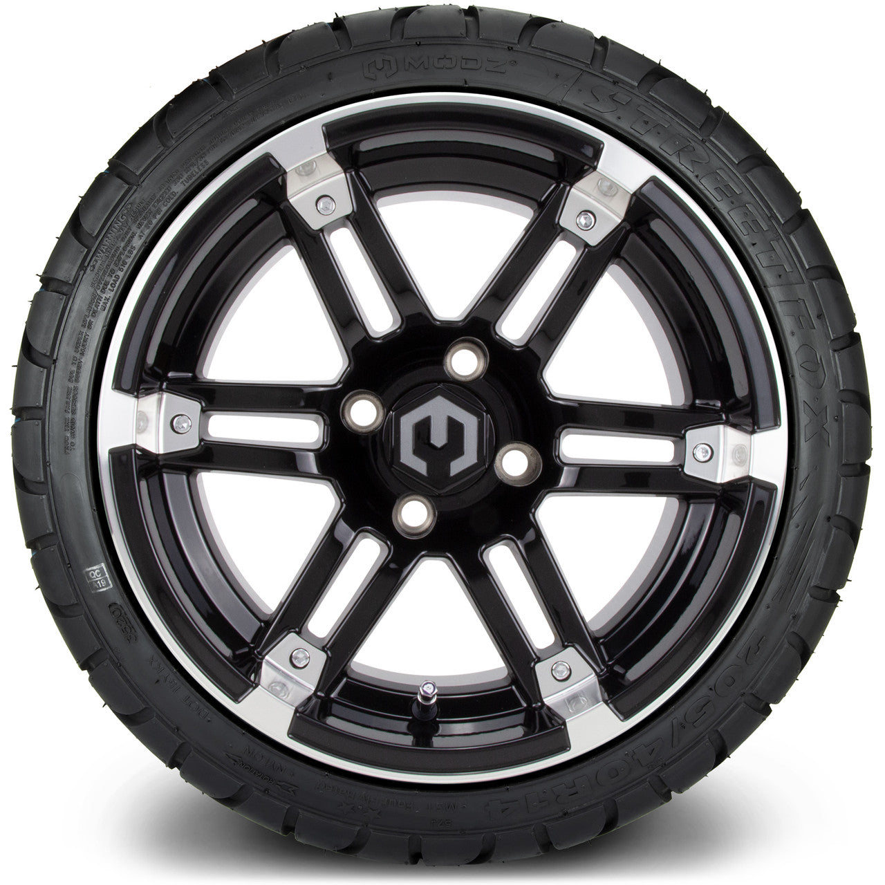 MODZ® 14" Aftershock Machined Black - Low Profile Tires and Wheels Combo