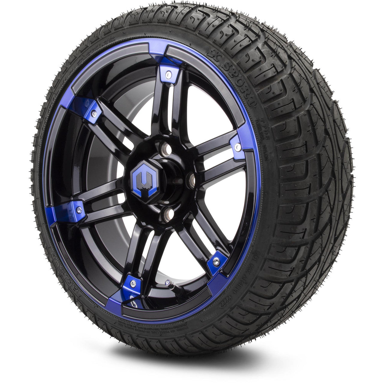 MODZ® 14" Aftershock Blue and Black - Low Profile Tires and Wheels Combo