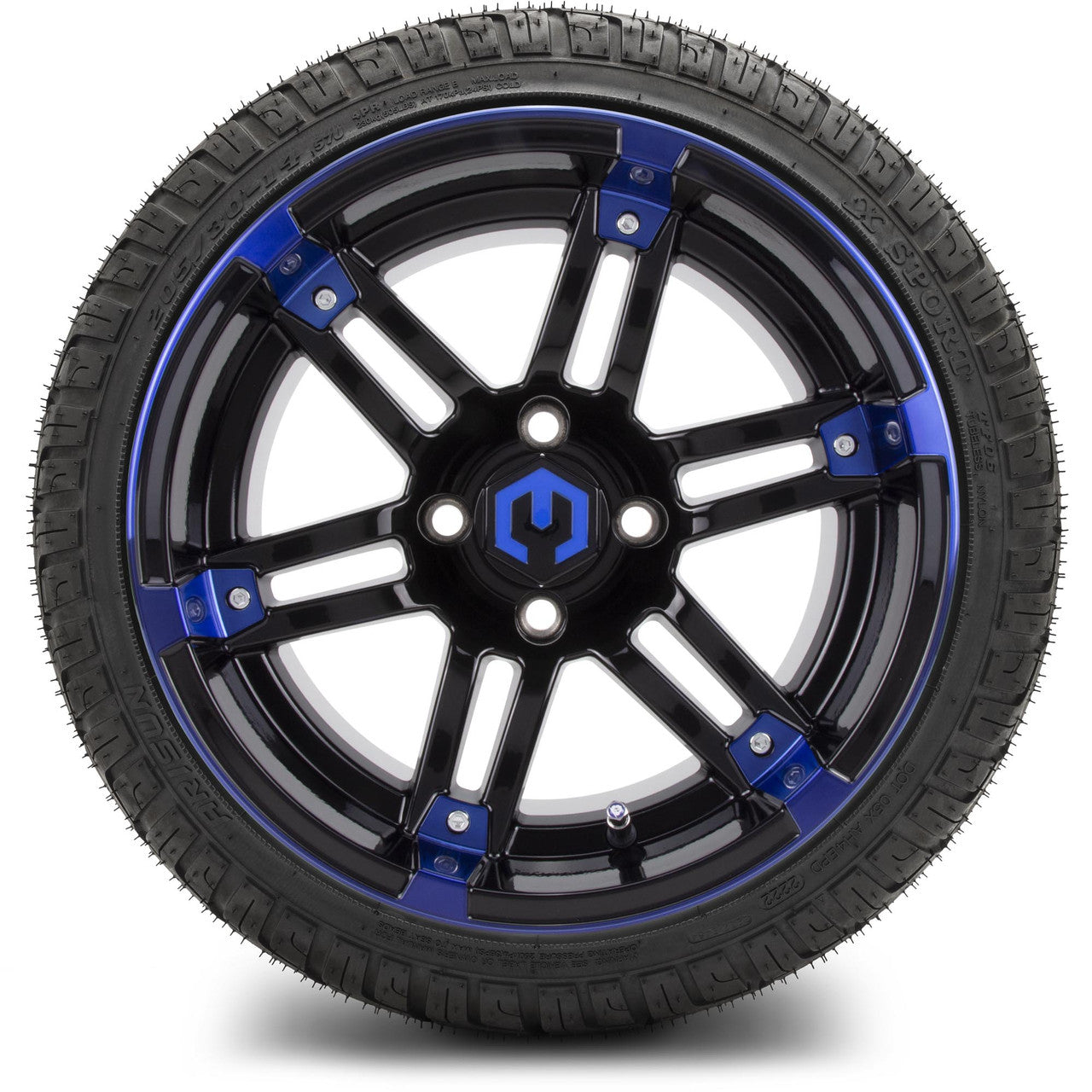 MODZ® 14" Aftershock Blue and Black - Low Profile Tires and Wheels Combo