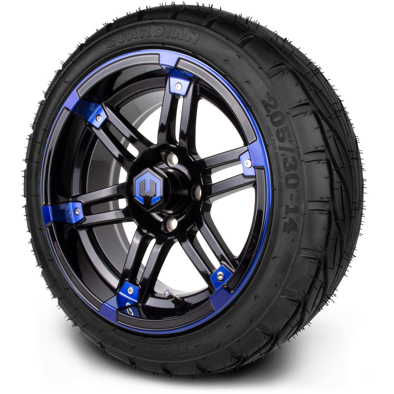 MODZ® 14" Aftershock Blue and Black - Low Profile Tires and Wheels Combo