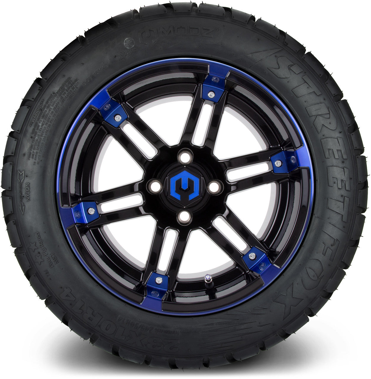 MODZ® 14" Aftershock Blue and Black - Lifted Tires and Wheels Combo