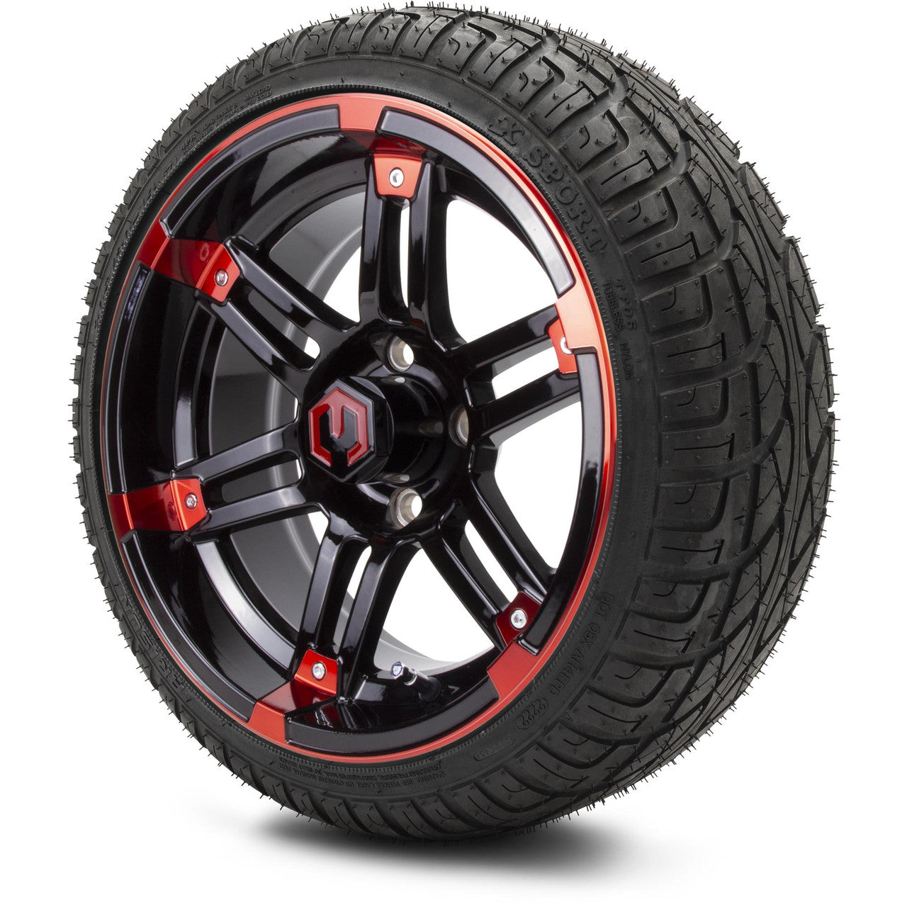 MODZ® 14" Aftershock Red and Black - Low Profile Tires and Wheels Combo