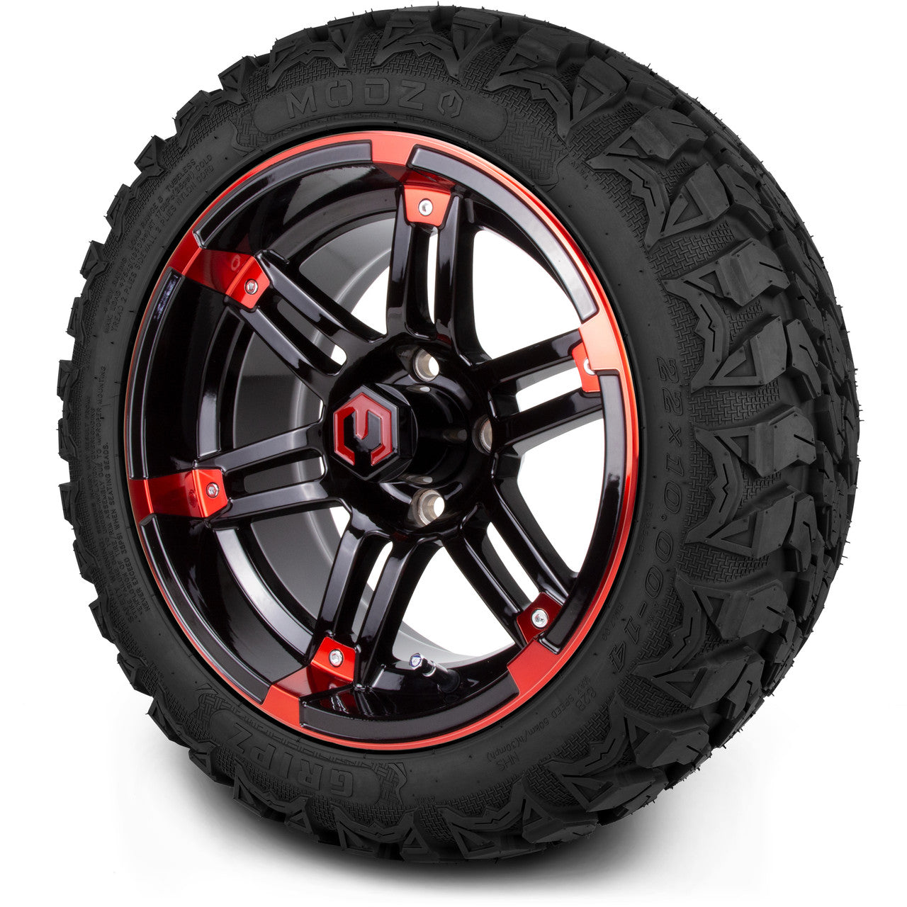 MODZ® 14" Aftershock Red and Black - Lifted Tires and Wheels Combo