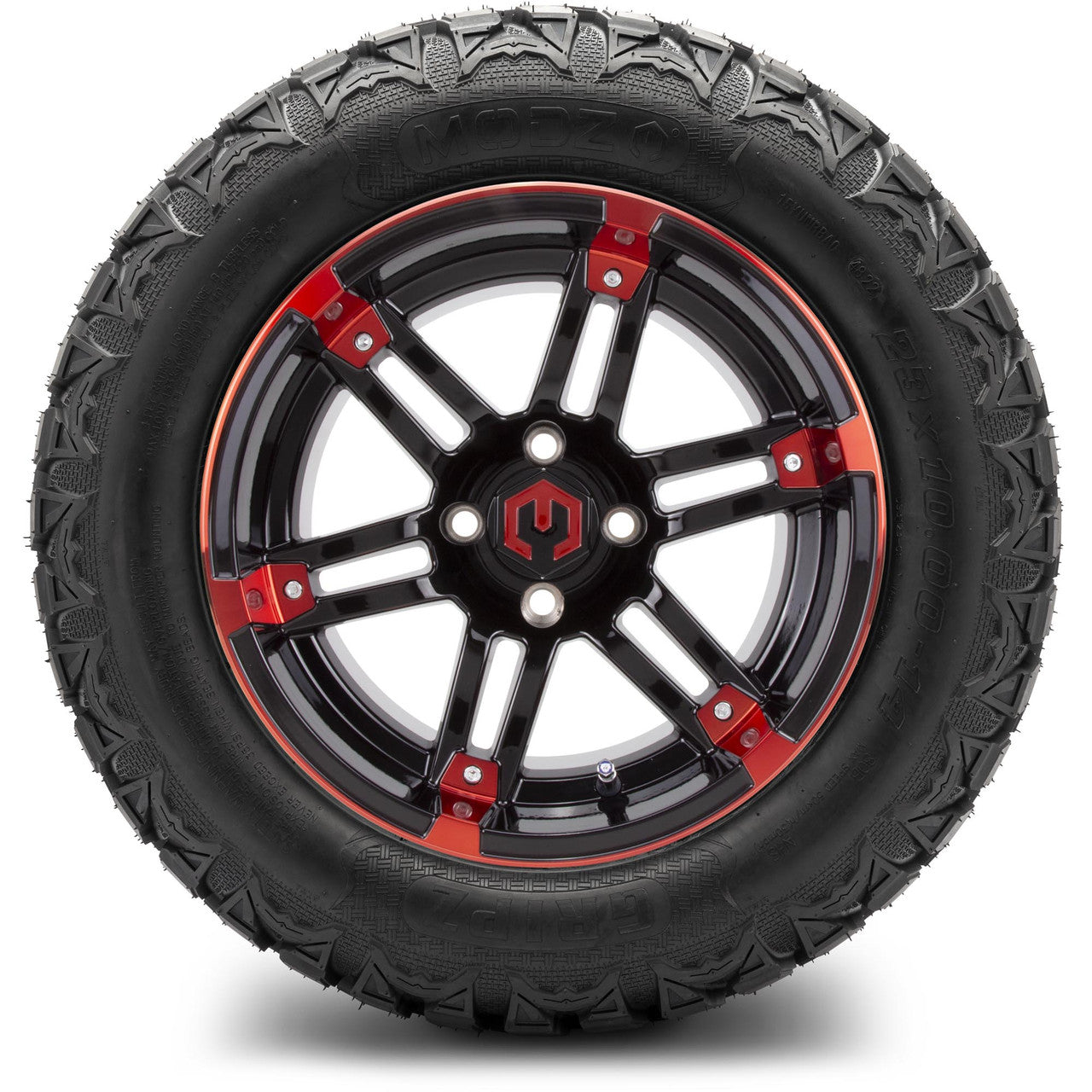MODZ® 14" Aftershock Red and Black - Lifted Tires and Wheels Combo
