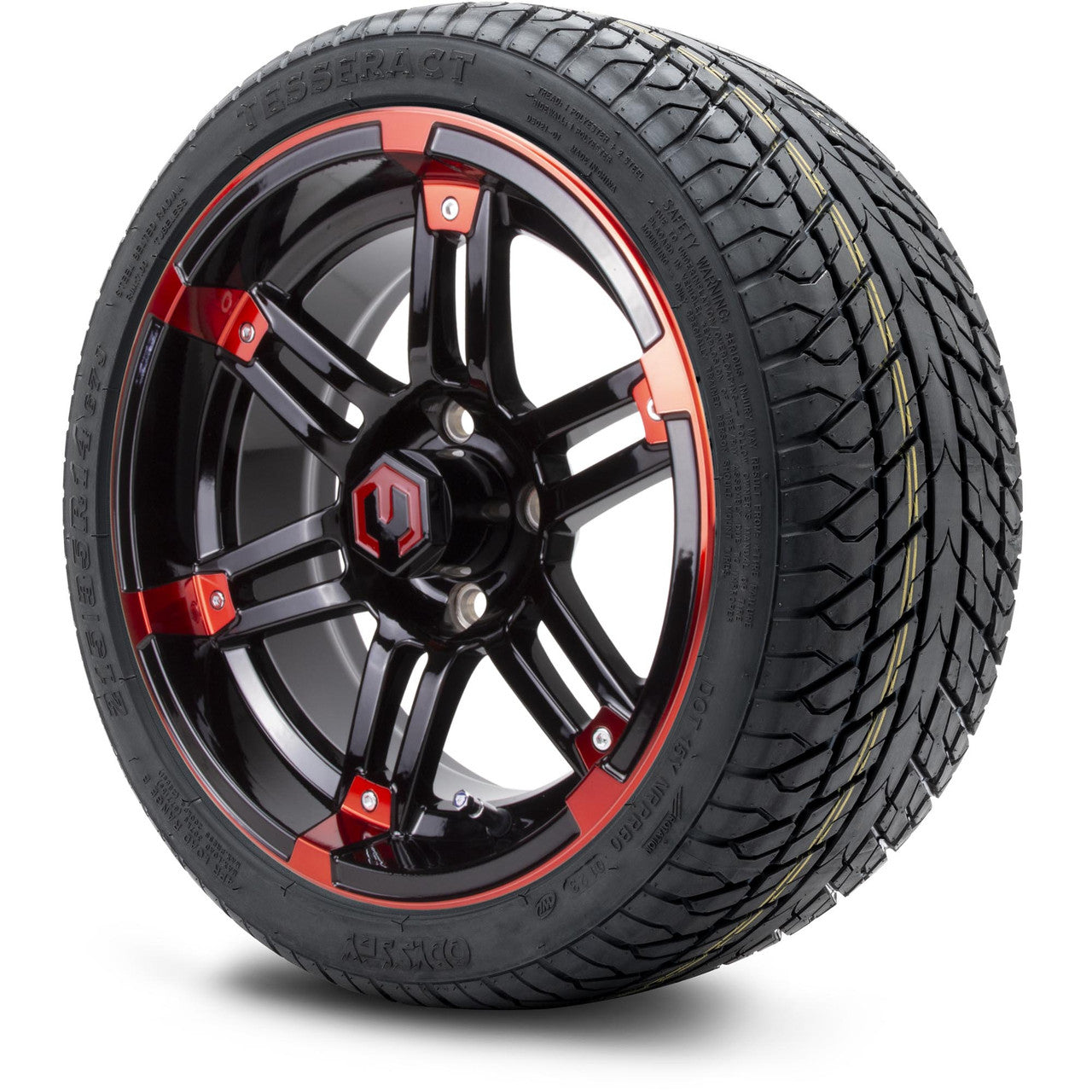MODZ® 14" Aftershock Red and Black - Low Profile Tires and Wheels Combo