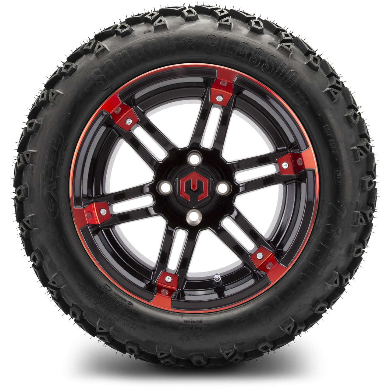 MODZ® 14" Aftershock Red and Black - Lifted Tires and Wheels Combo