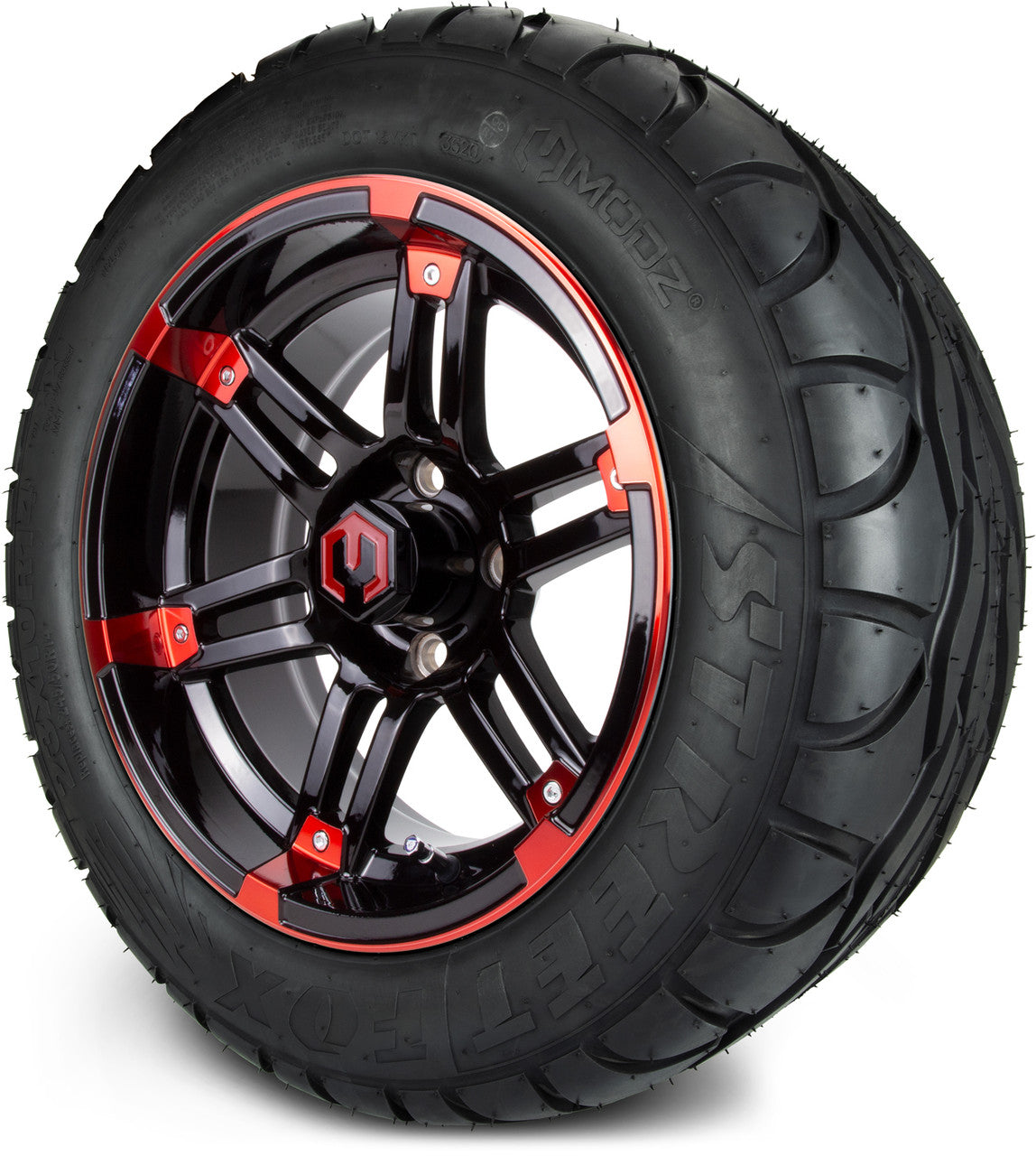 MODZ® 14" Aftershock Red and Black - Lifted Tires and Wheels Combo