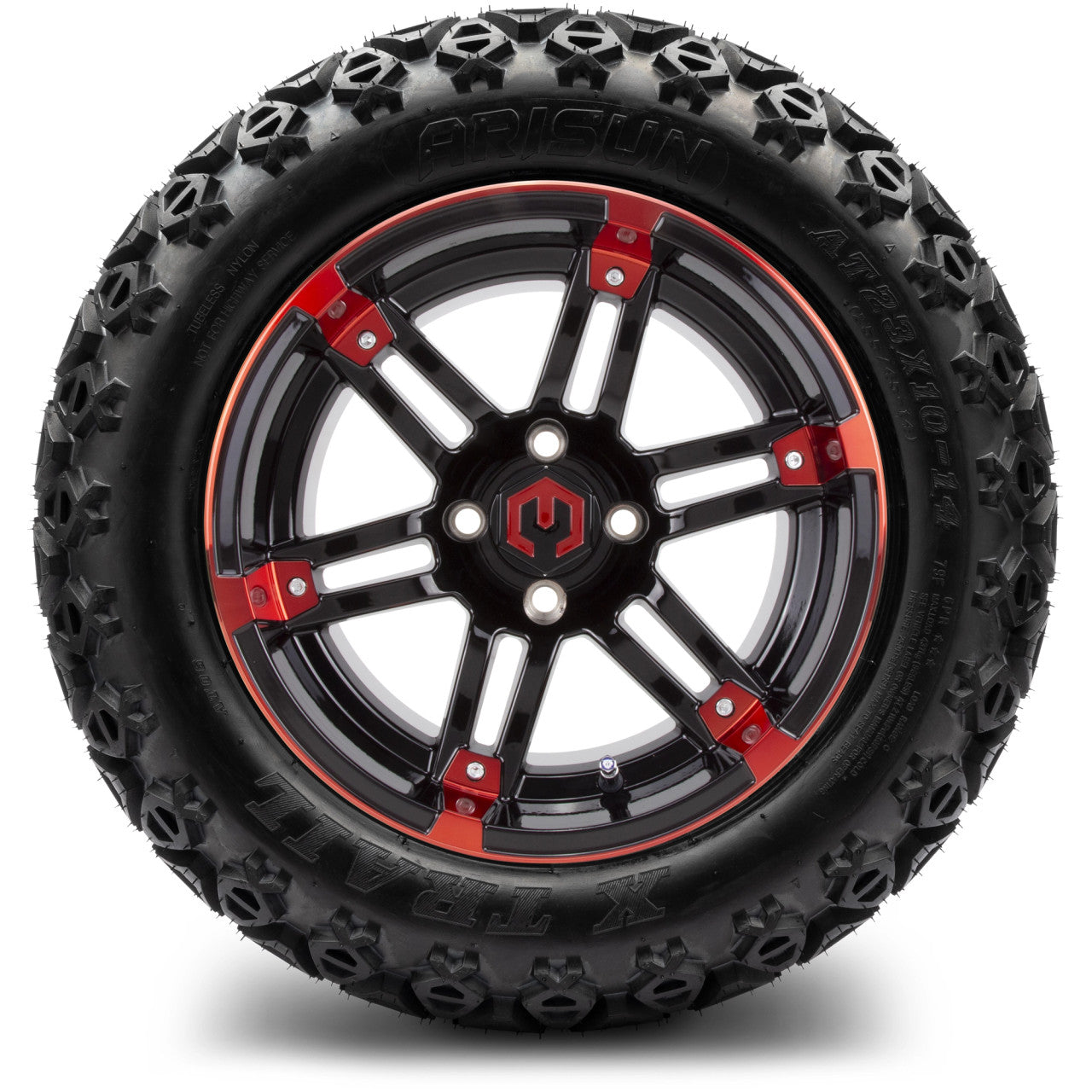 MODZ® 14" Aftershock Red and Black - Lifted Tires and Wheels Combo
