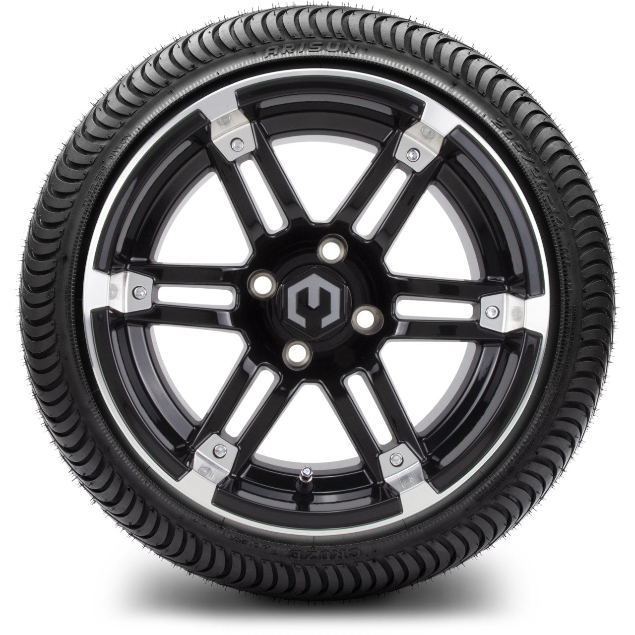 MODZ® 14" Aftershock Machined Black - Low Profile Tires and Wheels Combo