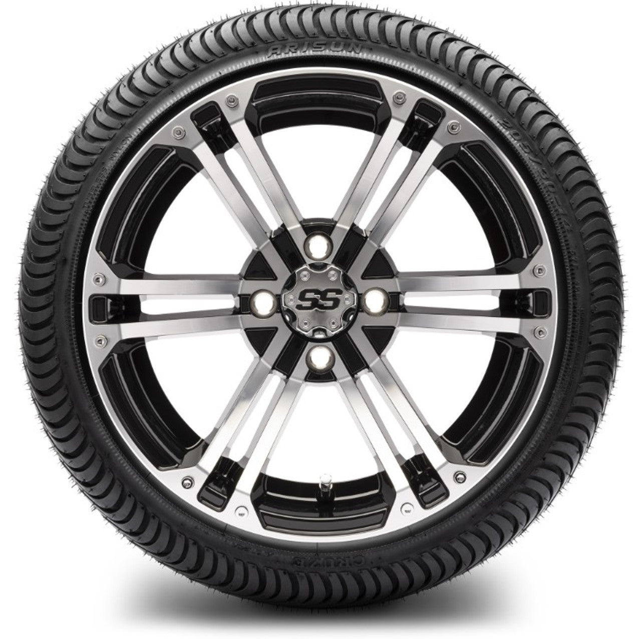 MODZ® 14" Enforcer Machined Black - Low Profile Tires and Wheels Combo