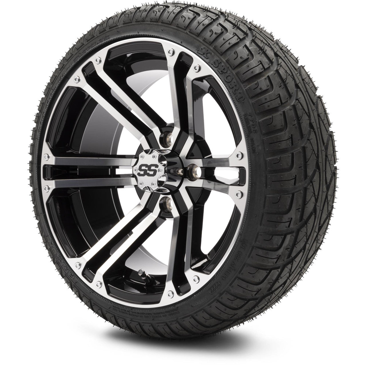 MODZ® 14" Enforcer Machined Black - Low Profile Tires and Wheels Combo