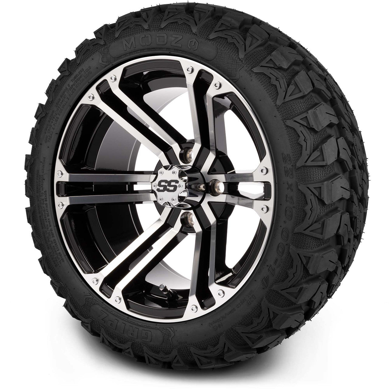MODZ® 14" Enforcer Machined Black - Lifted Tires and Wheels Combo