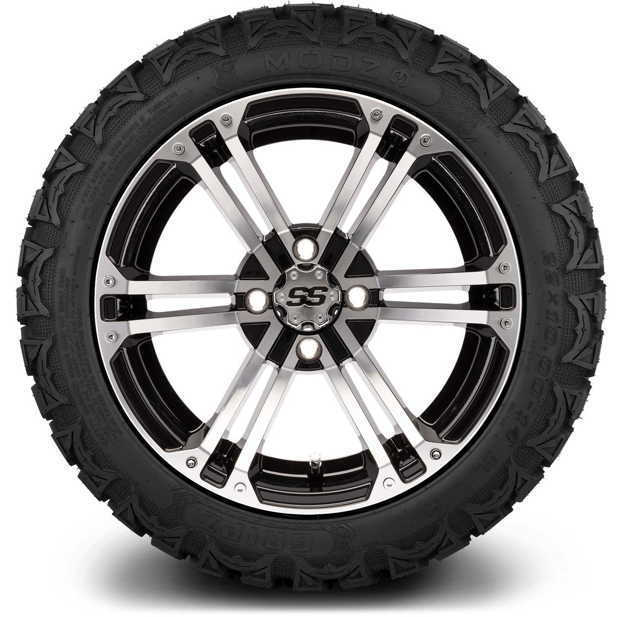 MODZ® 14" Enforcer Machined Black - Lifted Tires and Wheels Combo