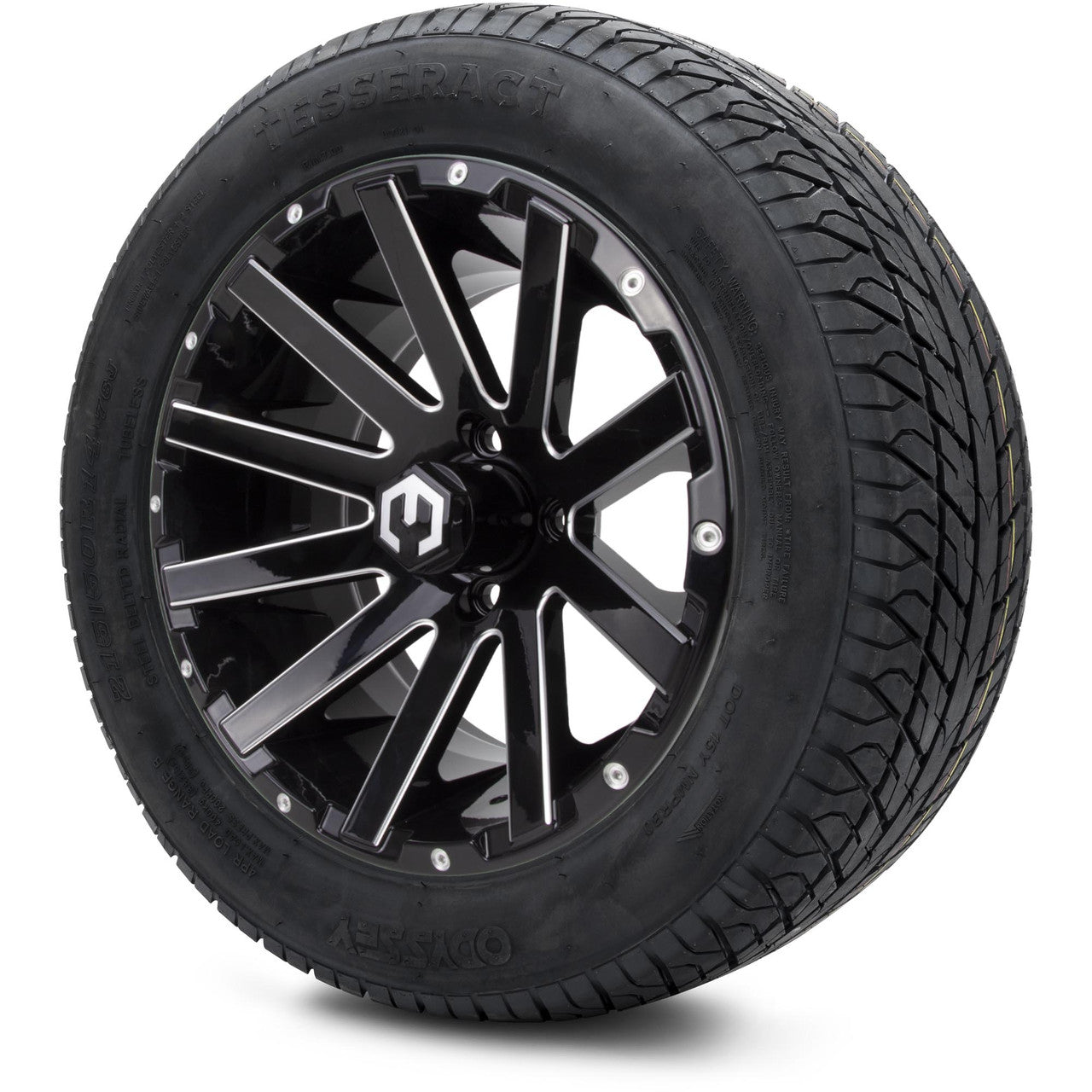 MODZ® 14" Mauler Glossy Black Ball Mill - Lifted Tires and Wheels Combo