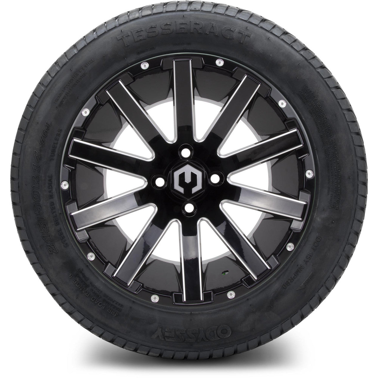 MODZ® 14" Mauler Glossy Black Ball Mill - Lifted Tires and Wheels Combo