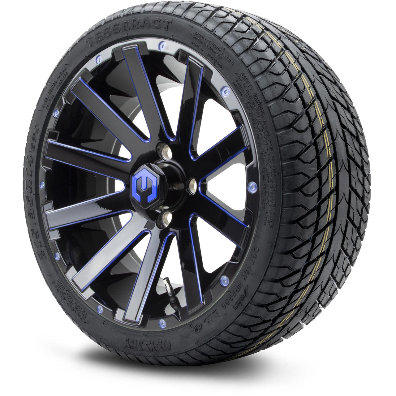 MODZ® 14" Mauler Black Ball Mill with Blue - LowPro Street Tire and Wheels Combo