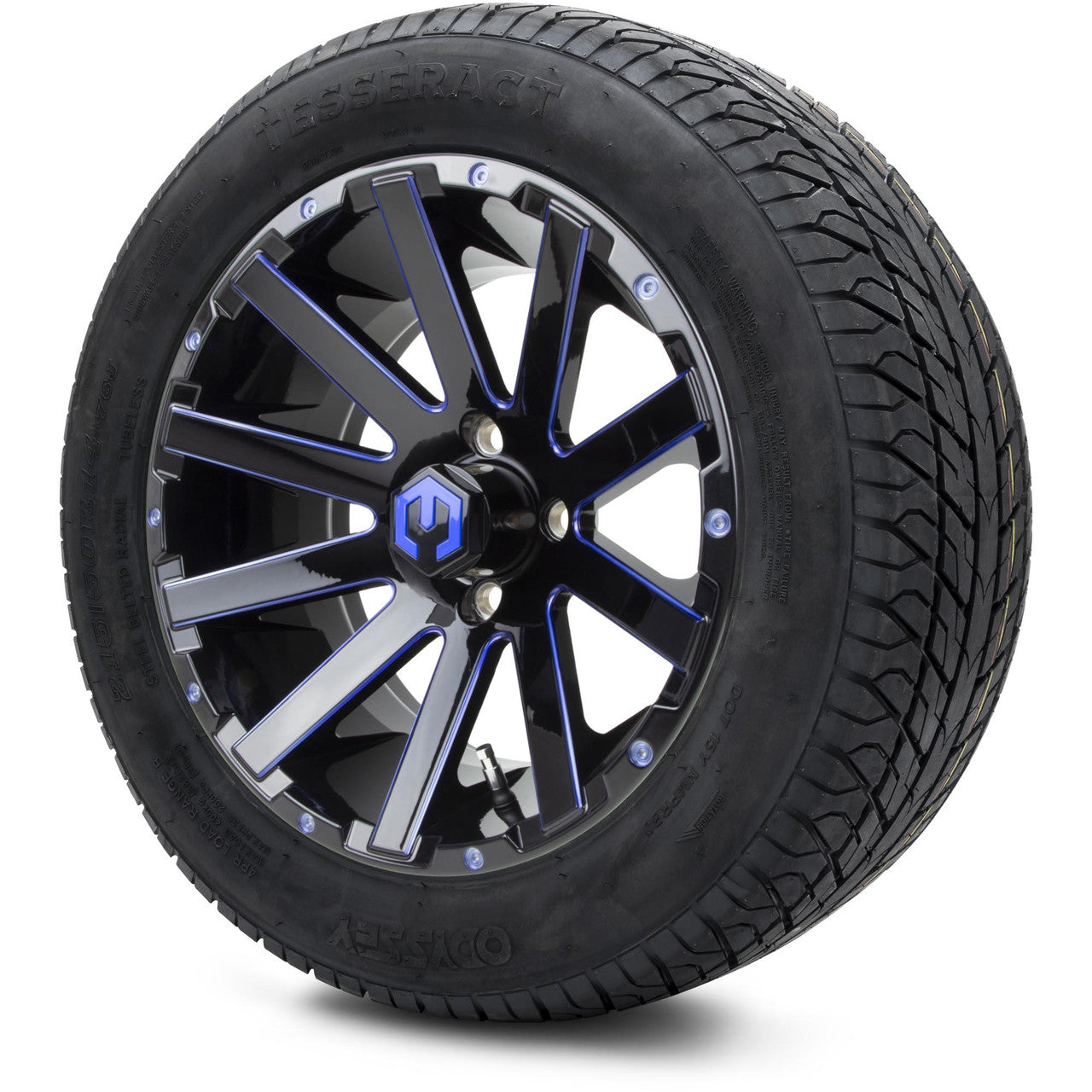 MODZ® 14" Mauler Blue and Black Ball Mill - Lifted Tires and Wheels Combo