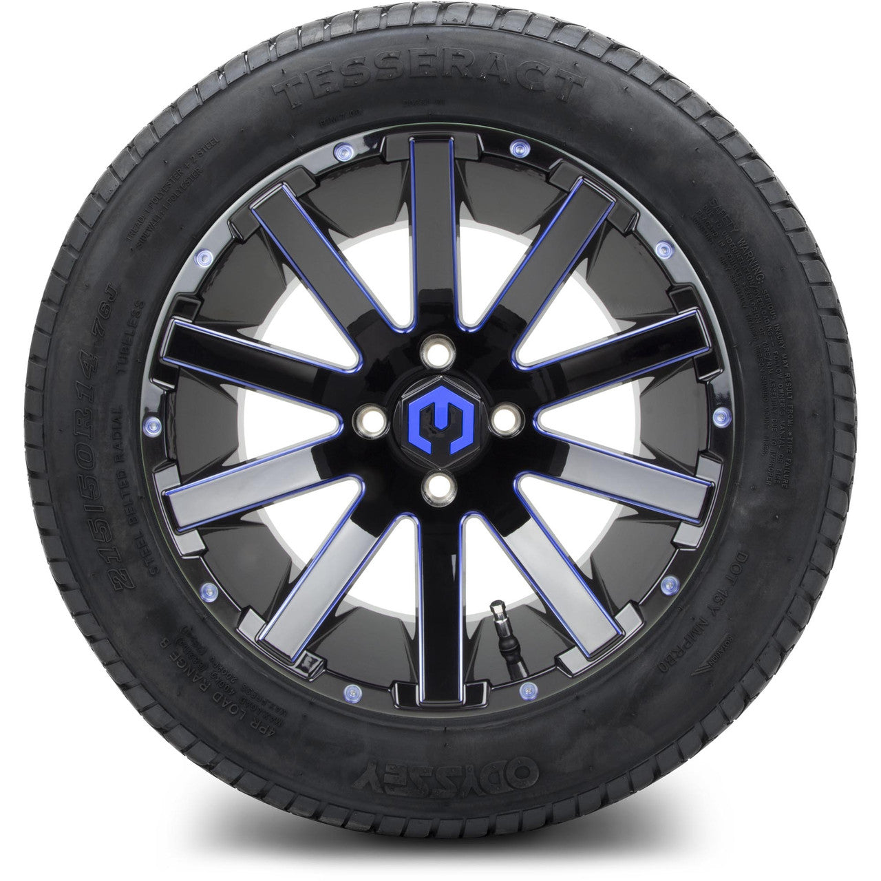 MODZ® 14" Mauler Blue and Black Ball Mill - Lifted Tires and Wheels Combo