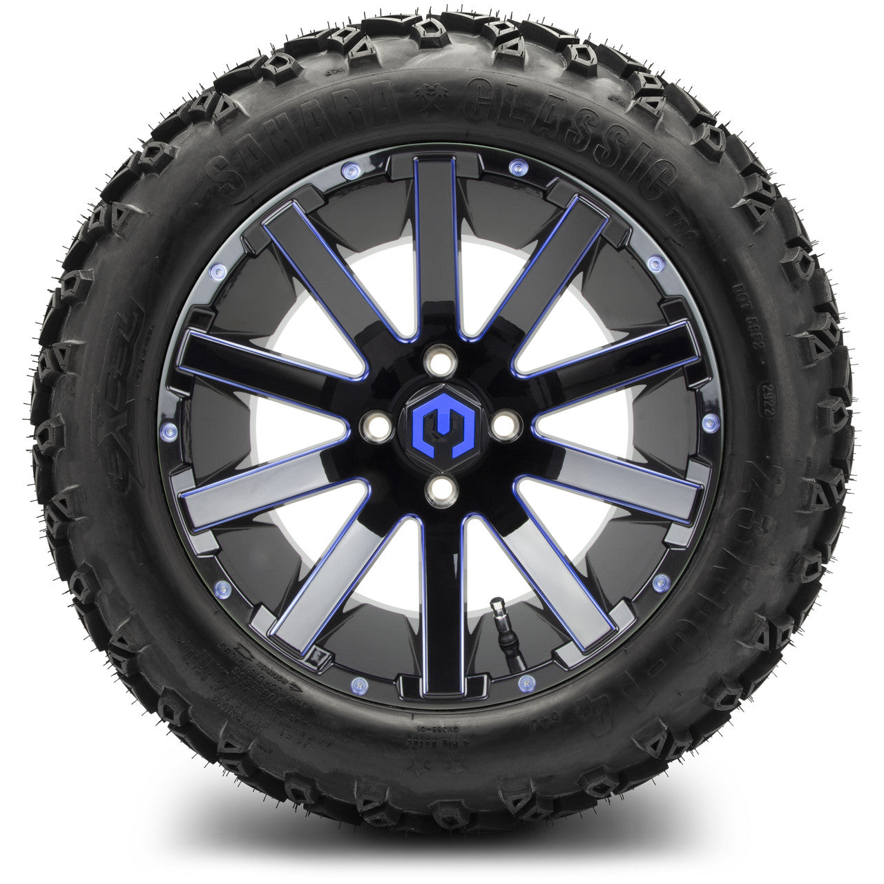 MODZ® 14" Mauler Blue and Black Ball Mill - Lifted Tires and Wheels Combo