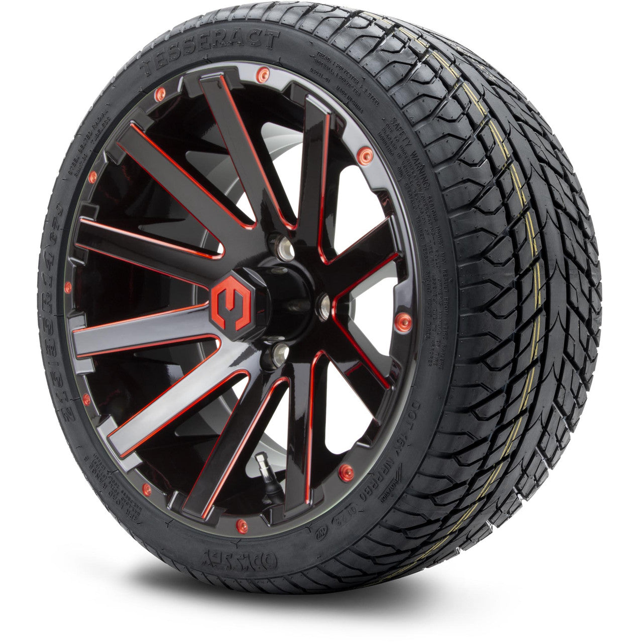 MODZ® 14" Mauler Red and Black Ball Mill - LowPro Tires and Wheels Combo