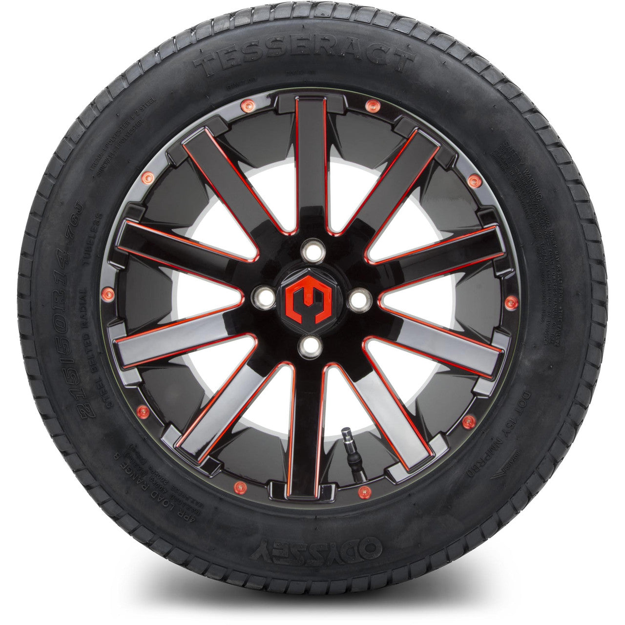 MODZ® 14" Mauler Red and Black Ball Mill - Lifted Tires and Wheels Combo