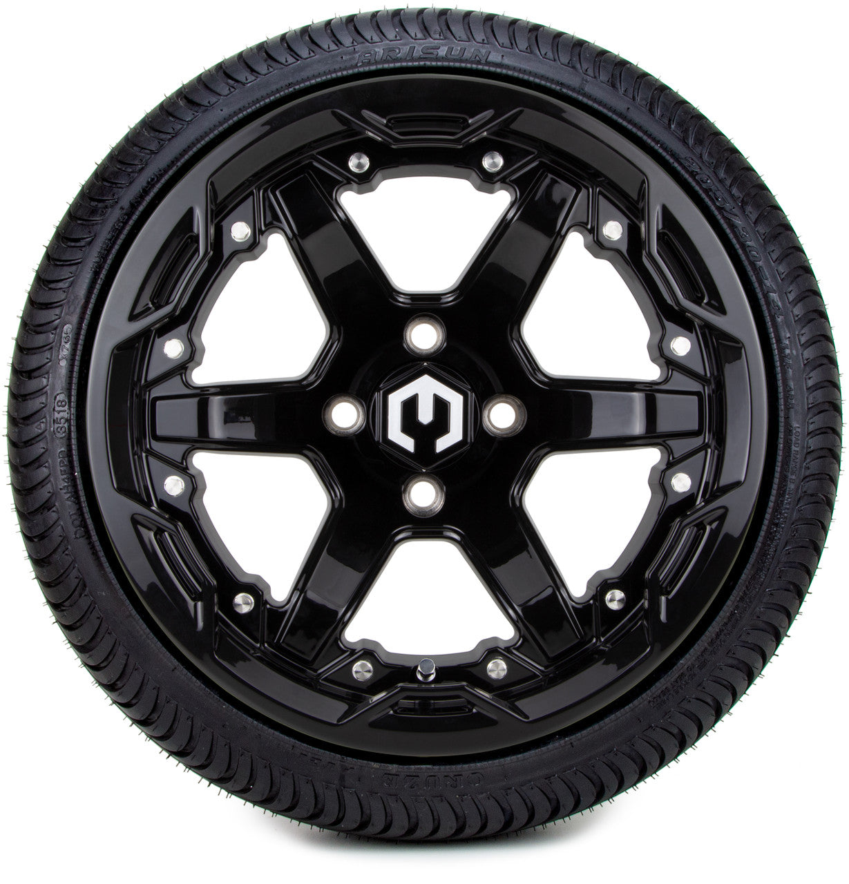 MODZ® 14" Gladiator Glossy Black w/Color Accents - LowPro Street Tire and Wheels Combo