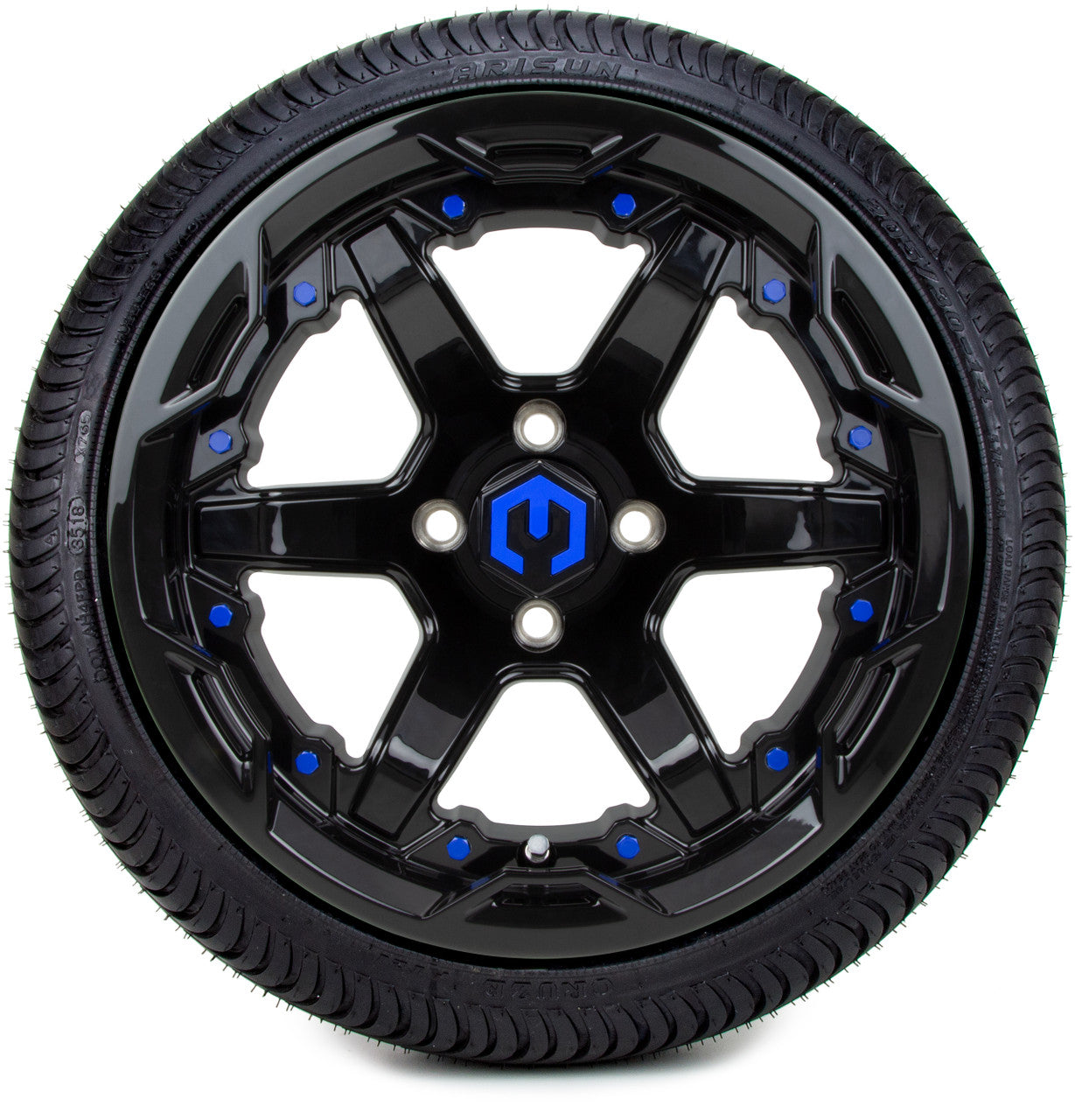 MODZ® 14" Gladiator Glossy Black w/Color Accents - LowPro Street Tire and Wheels Combo