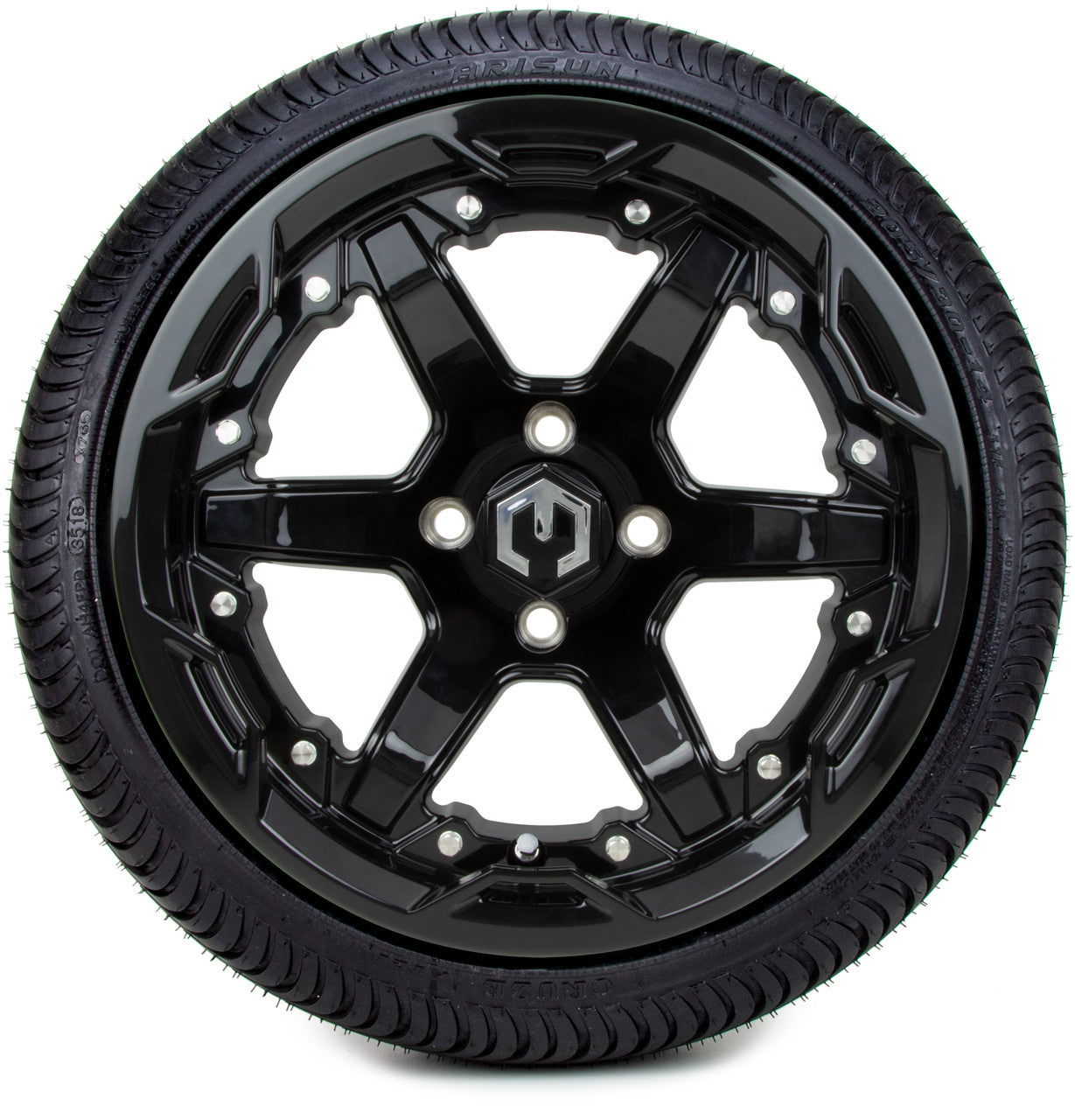 MODZ® 14" Gladiator Glossy Black w/Color Accents - LowPro Street Tire and Wheels Combo