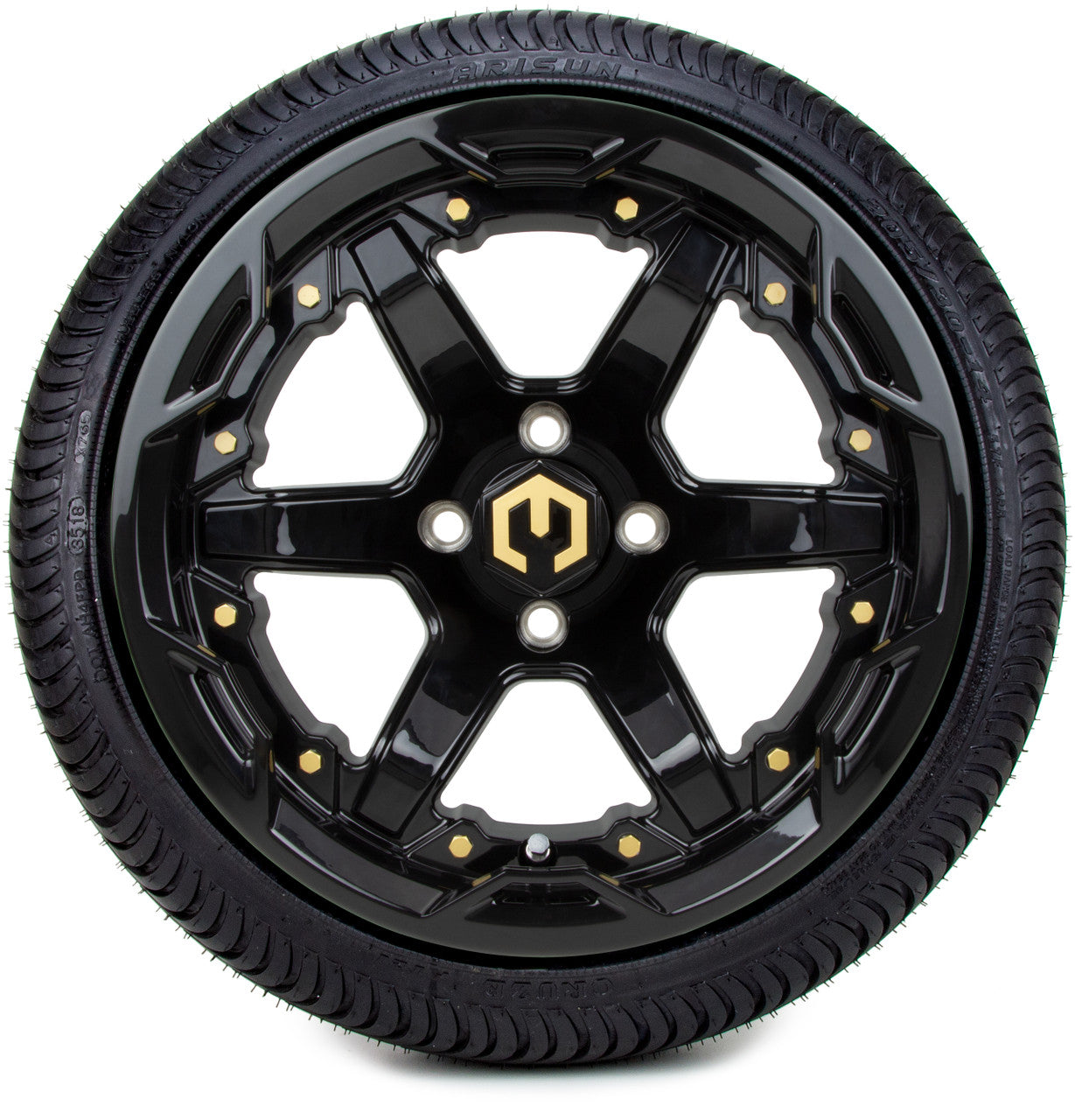 MODZ® 14" Gladiator Glossy Black w/Color Accents - LowPro Street Tire and Wheels Combo