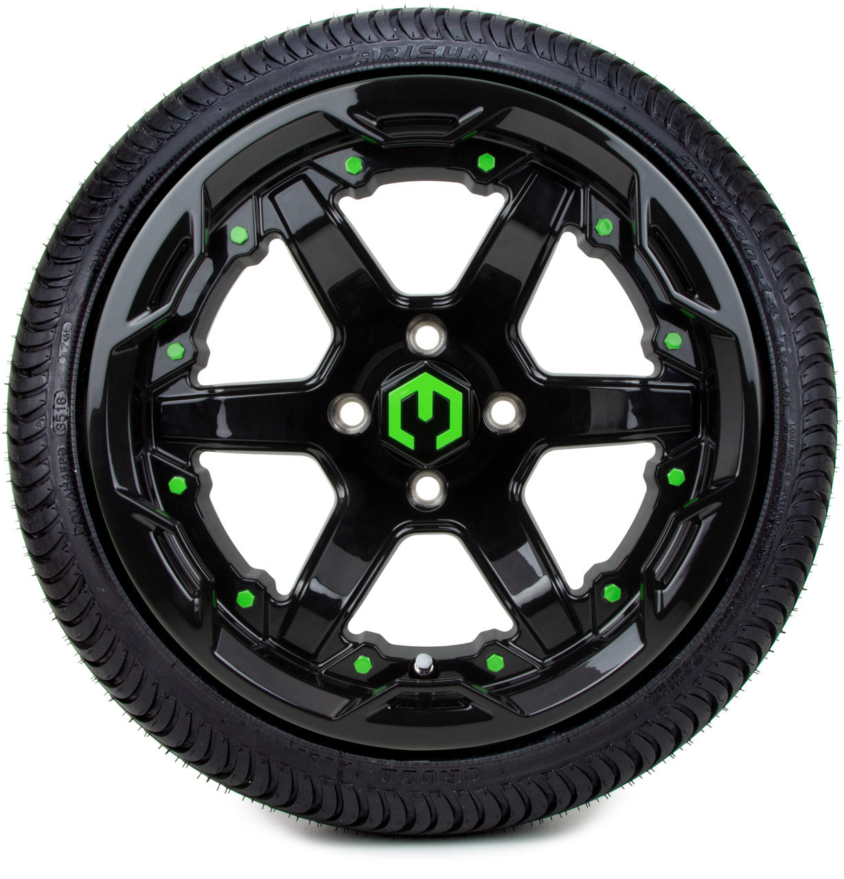 MODZ® 14" Gladiator Glossy Black w/Color Accents - LowPro Street Tire and Wheels Combo