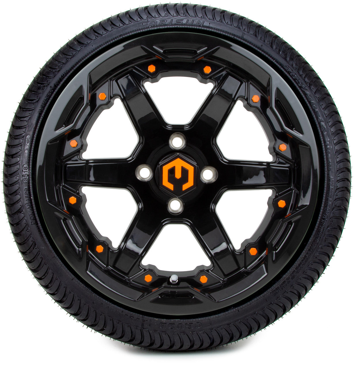 MODZ® 14" Gladiator Glossy Black w/Color Accents - LowPro Street Tire and Wheels Combo